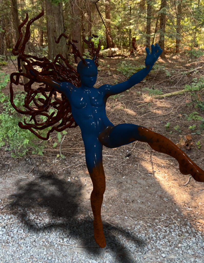 AR figure sculpture in a forest
